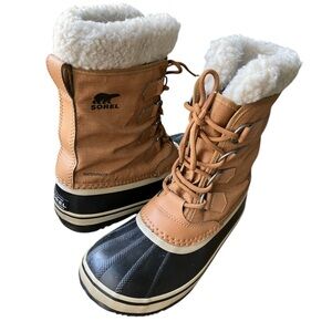 Sorel Tan and Black Winter Boots